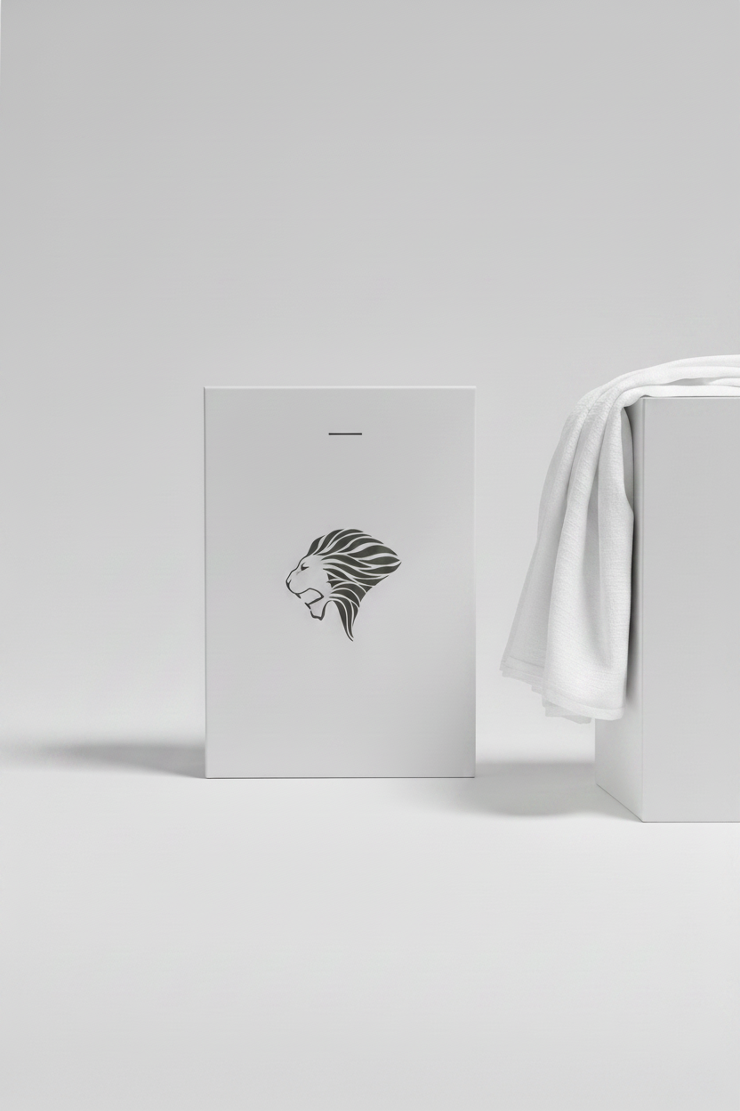 White Fabric Lion Box