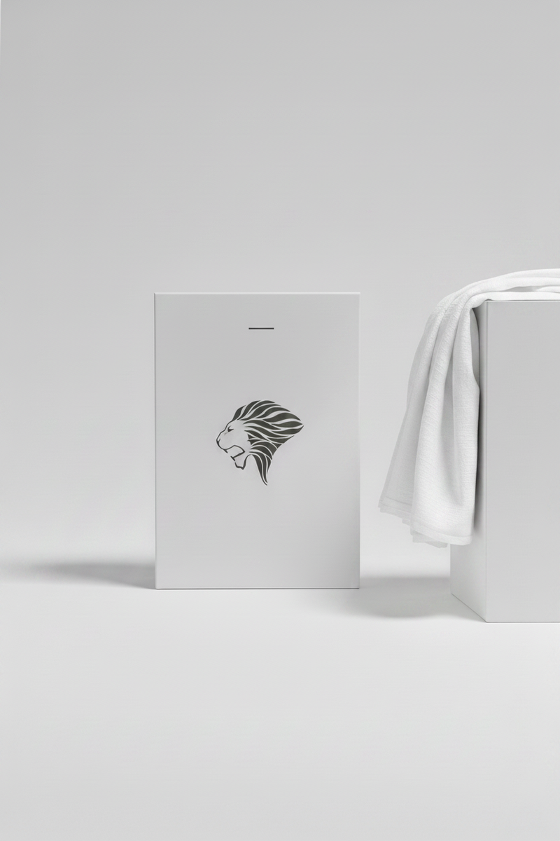 White Fabric Lion Box